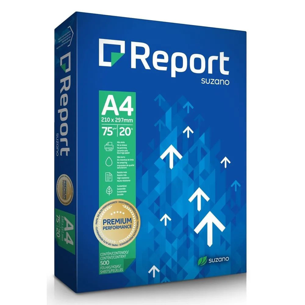 Papel Sulfite A4 Report Branco 500 Folhas Suzano
