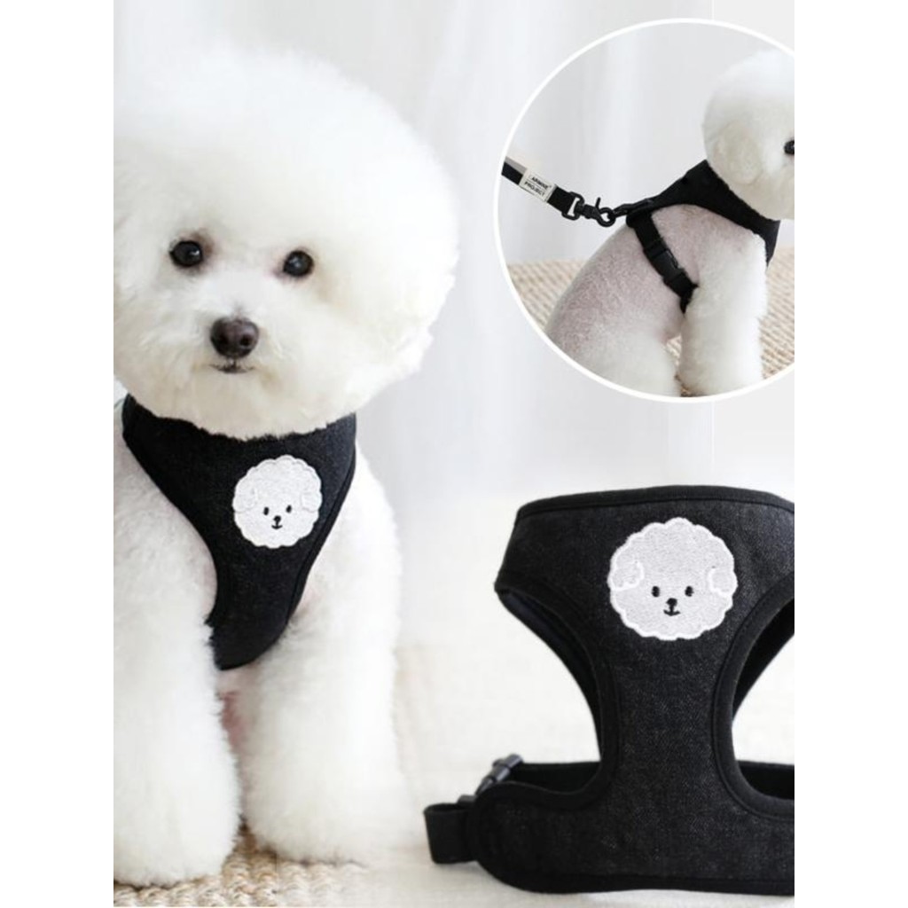 Coleira para cães de estimação, tipo colete de pelúcia Bichon, cachorro pequeno, alça peitoral para animais de estimação