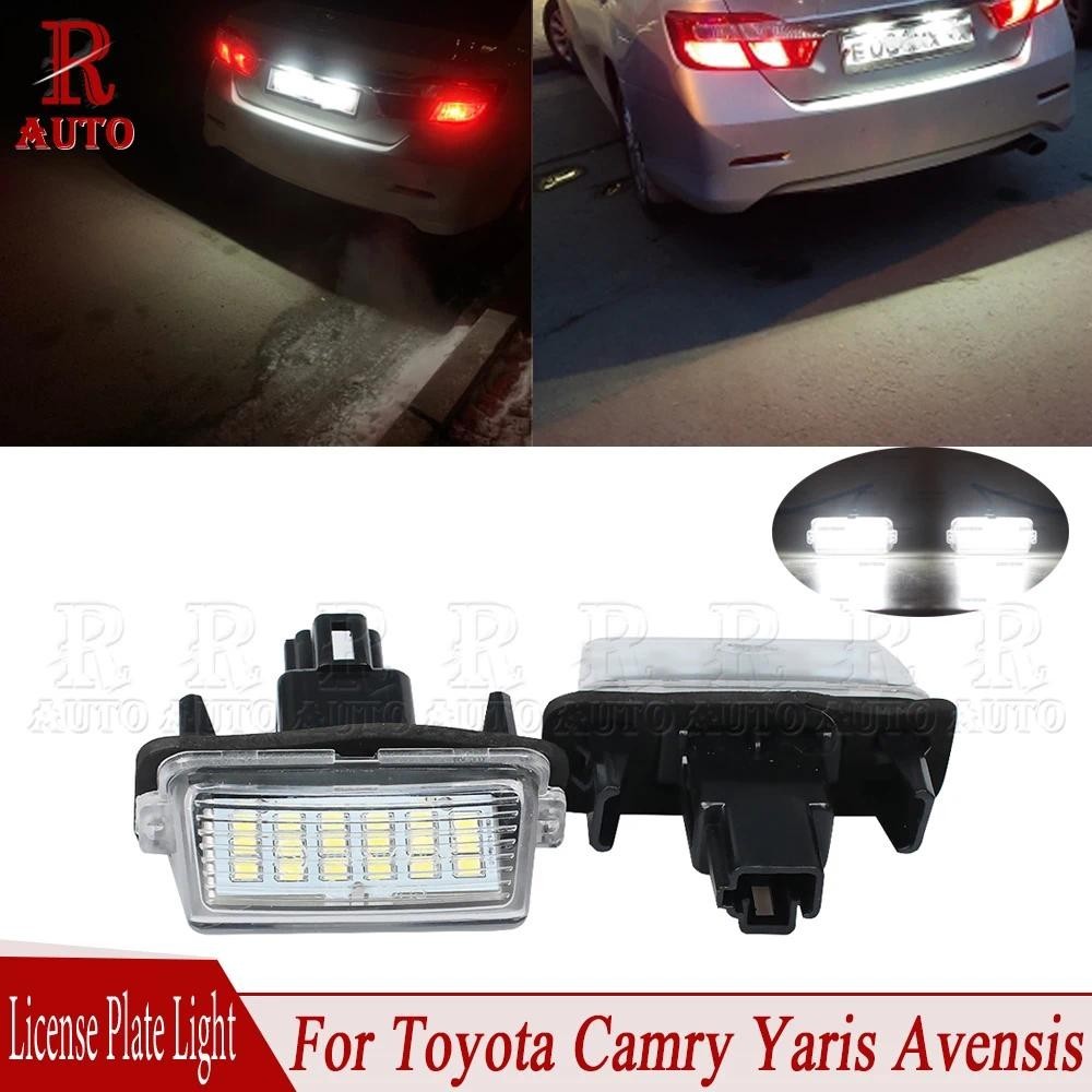 R-AUTO 2 Pçs LED Número Da Placa De Licença Lâmpada Super Branco Livre De Erros Para Toyota Avensis Camry Yaris Peugeot 
