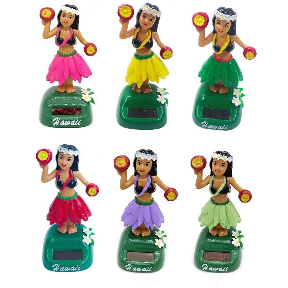 TEVO Balançando Menina Havaiana Acessórios De Carro Fofos Ornamento Movido A Energia Solar Boneca De Cabeça