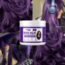 Máscara Matizadora Creme Tonalizante Azul ROXO Pink Avelã Sem Amônia Cor Intensa 300g Colored
