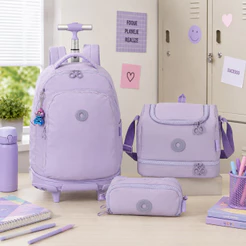 Kit Escolar Mochila Com Rodinhas Estojo e Lancheira UP4YOU