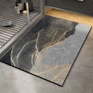 Tapetes de banheiro estilo luxuoso leve absorvem água, resistentes à sujeira, tapetes antiderrapantes para porta de diat