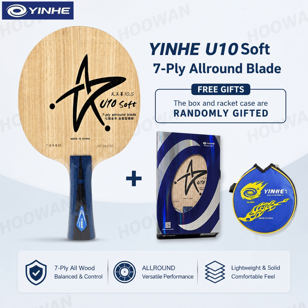 Yinhe U10S Lâmina De Tênis De Mesa 7 Camadas Completa Uranus U10 Macio Pong Bat Paddle Para Loop + Ataque Rápido