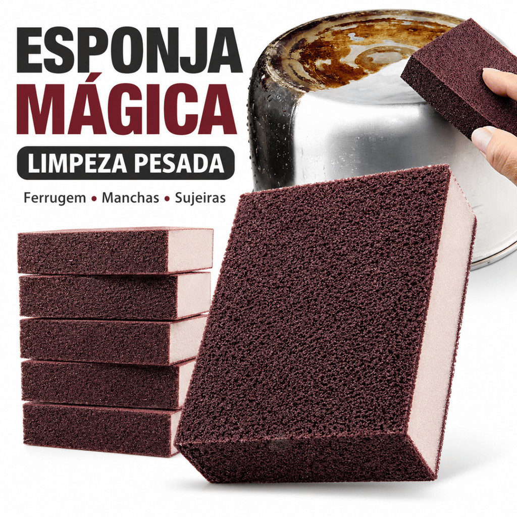 Esponja Mágica para Limpeza de Casa Louça Panela Inox Fogão Forno Kit