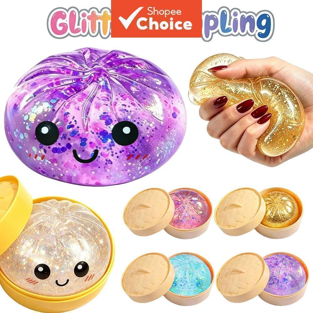 Brinquedo Squishy de Bolinho Brilhante, Bola Antiestresse de Maltose de Subida Lenta, Presente de Apertar e Relaxar para