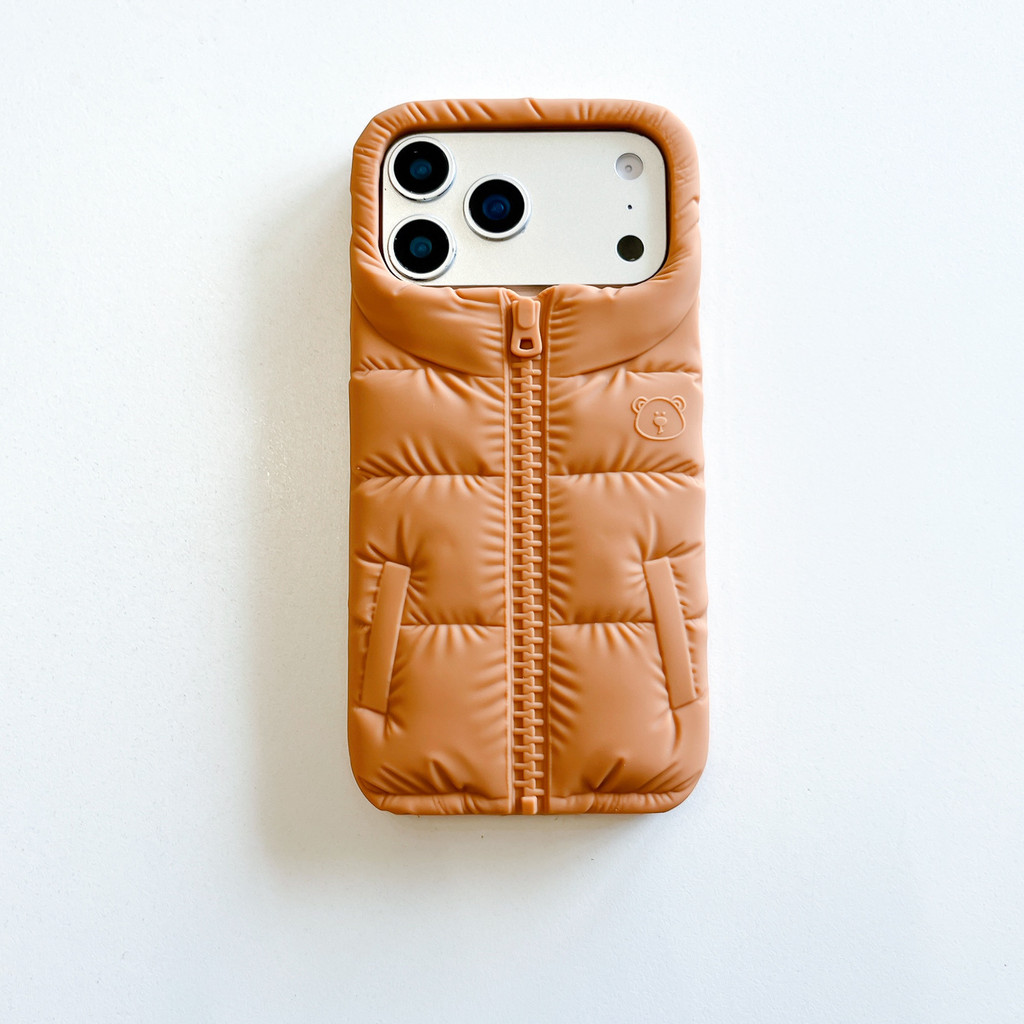 Adequado para mão 17promax14pro16 ursinho 15 jaqueta Apple chassi iphone17 divertido fofo