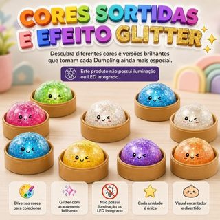 Glitter Surprise Box With Led Dumpling Squishy Antistress Chinese Bread Promotion