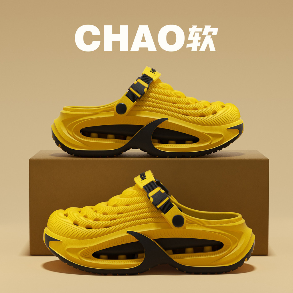 2025 buraco sapatos masculinos verão 2026 novo estilo tamanho grande exterior Wear antiderrapante de sola grossa esporte