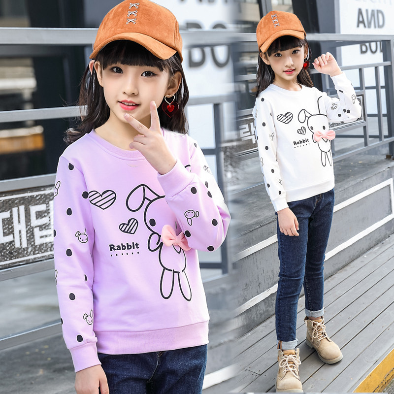 Crianças roupas meninas 2023 novo estilo primavera outono roupas de manga comprida camiseta infantil moda moletom topos 