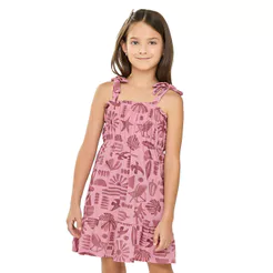 Vestido Infantil Menina Alças Com Laços Elian Rosa
