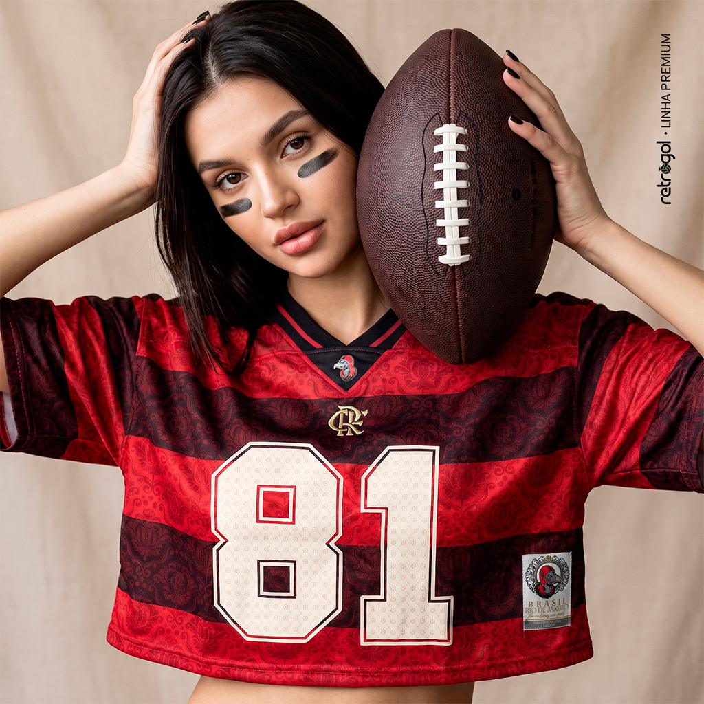 Cropped Flamengo Futebol Americano 81 Rubro-Negro Feminino Football
