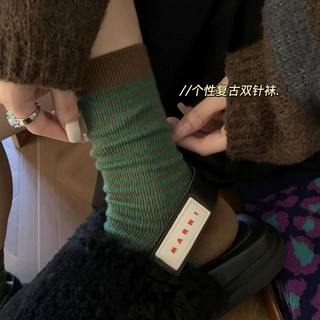 Meias femininas com padrão «houndstooth» de estilo retrô, meias geométricas listradas que cobrem a metade da perna, meia
