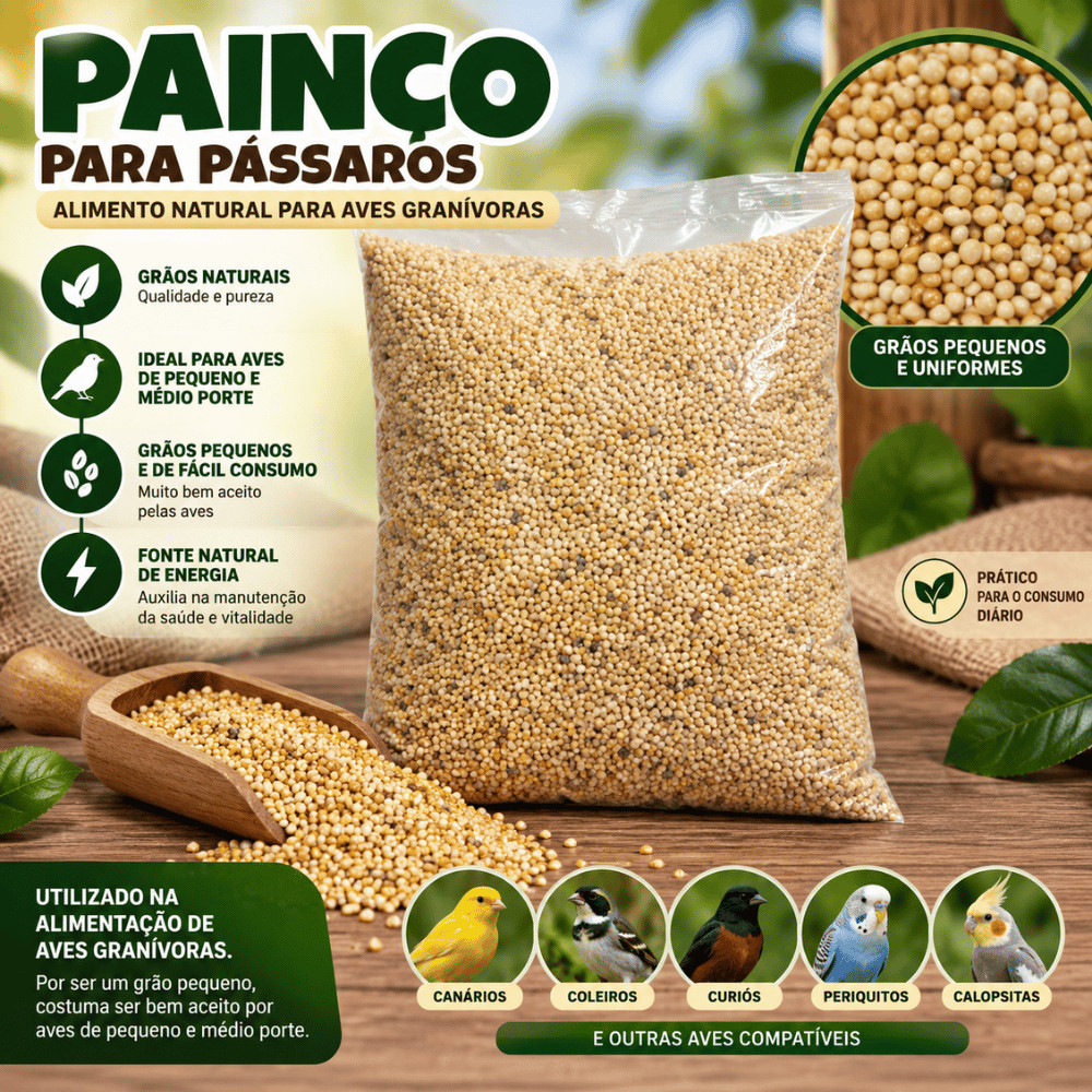 Painço à Granel 5kg | Altamente Nutritivo Pássaros Saudáveis