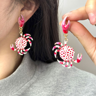 Brincos de caranguejo para a praia, um sucesso de vendas no verão, estilo casual, design de animal de desenho animado, e