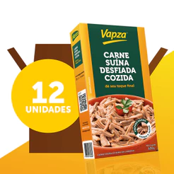 Kit com 12 Carnes Suínas Desfiadas Cozidas 400G Vapza