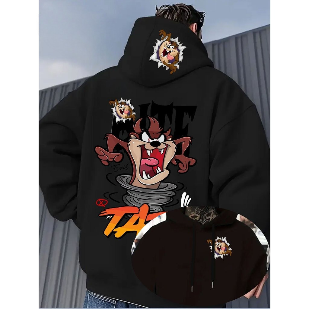Moletom Canguru Estampado - Taz-Mania - Looney Tunes - Unissex Casual Confortável - Flanelado Envio Rápido