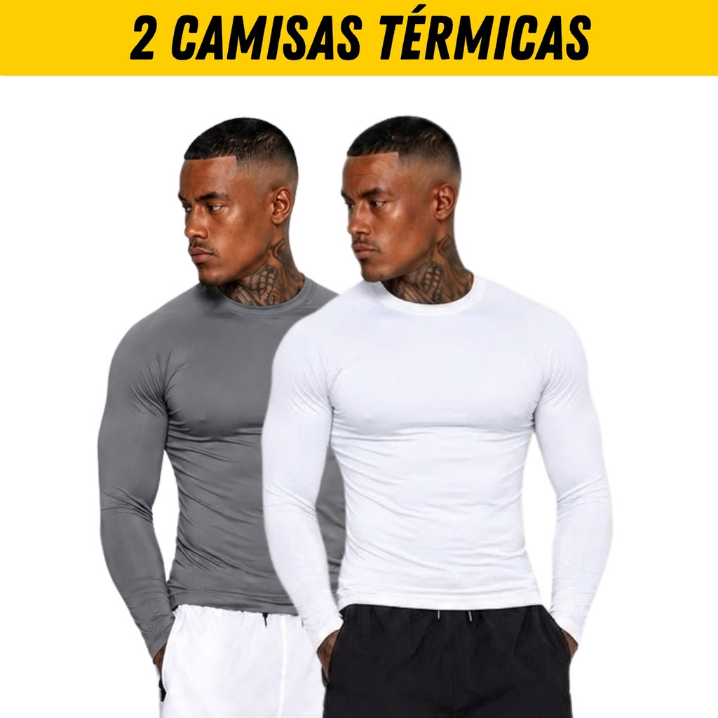 Kit 2 Camisas Térmica Proteção Solar Uv Manga Longa