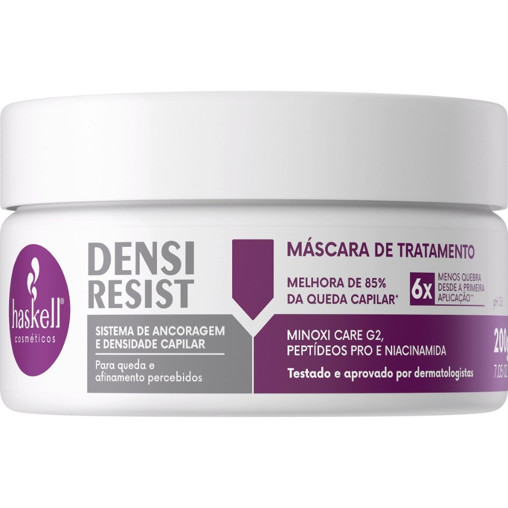 Máscara Densi Resit 200gr Haskell Para Cabelos com Queda, Afinamento e Quebra Tratamento antiqueda e antiquebra