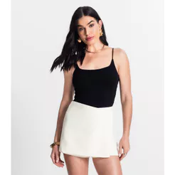 Blusa Feminina De Alça Poliamida Style Box Preto