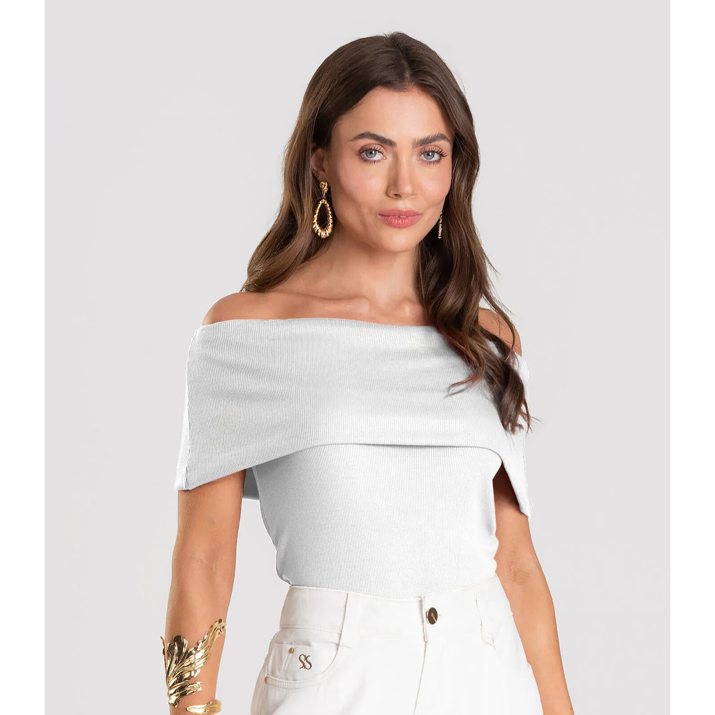 Blusa Feminina Ombro a Ombro Dianna Branco