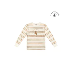 Camiseta Longa Infantil Menino Listrada Colorittá Bege