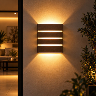 Kit 2x Arandelas Luminária Slim Externa Interna 3 Frisos Moderna Luz