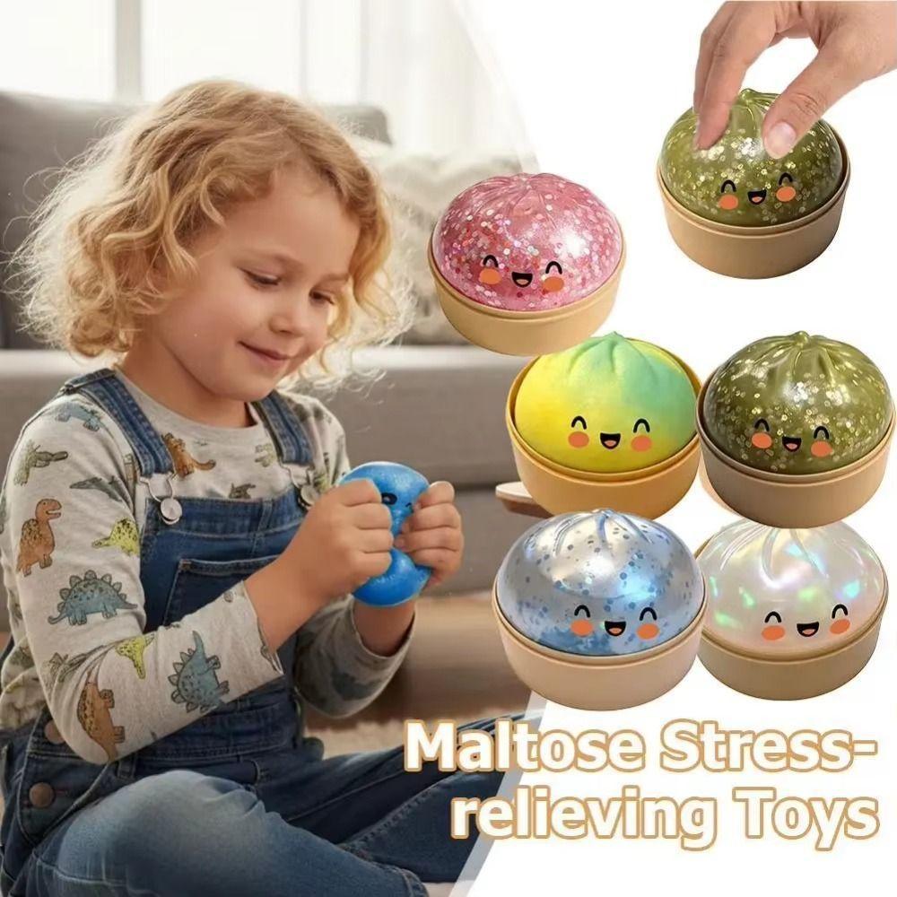 Dumpling Squishes , Bolas Sensoriais De Pão Em Forma De Bolinho , Brinquedo Mole Macio Fofo De Arco-Íris Gigant