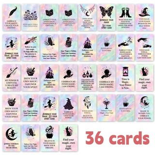 Cartão de afirmação mágica de bruxa indispensável autoinspiracional 36 cartões de texto inspiradores em inglês Cartões d