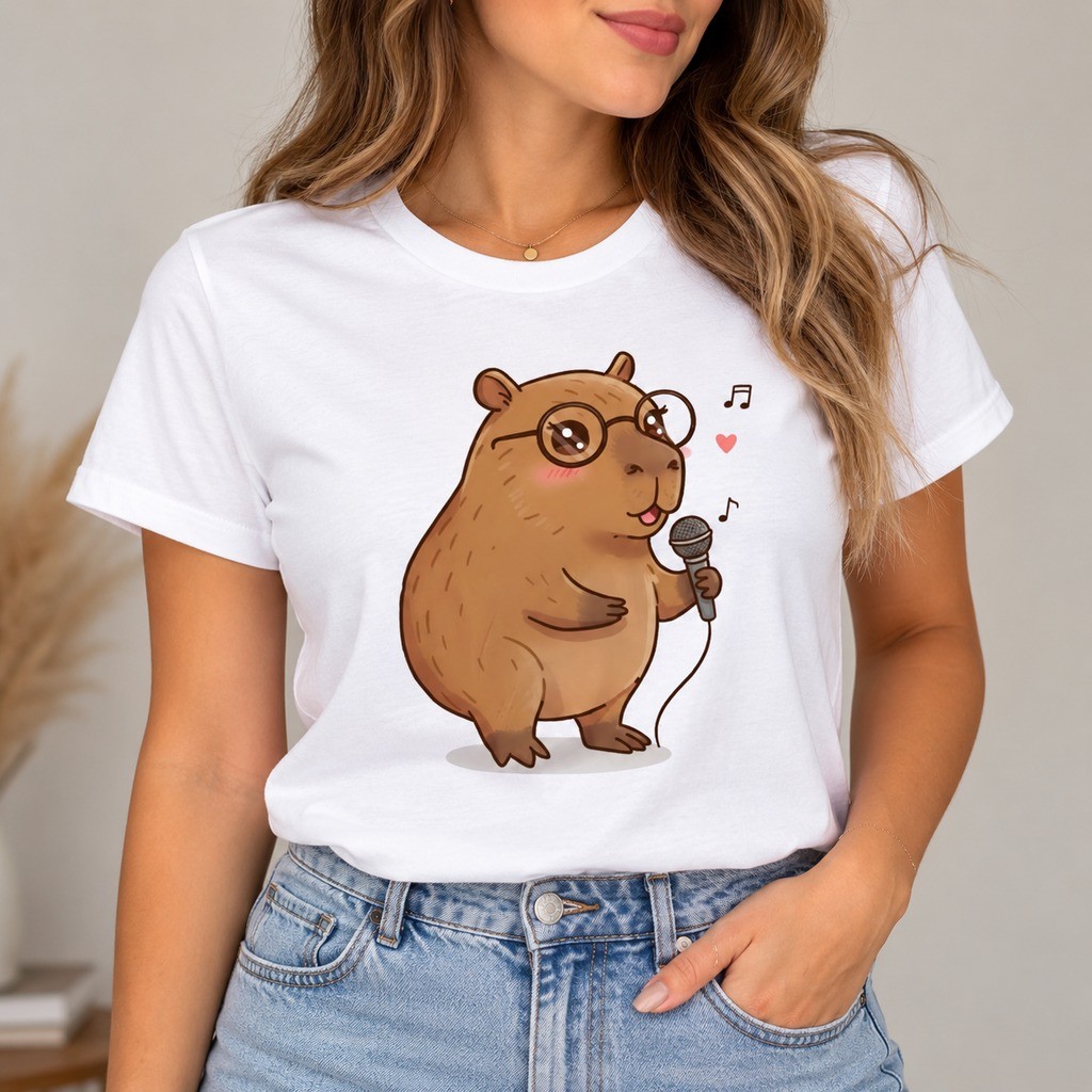 Camiseta Feminina Masculina Unissex Estampada Capivara Engraçada Blusa T-Shirt Blusinha Agodão Básica