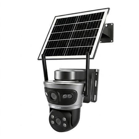 Câmera Solar Inteligente 4G Dupla Tela Vigilância Externa com Detecção de Movimento Joysee