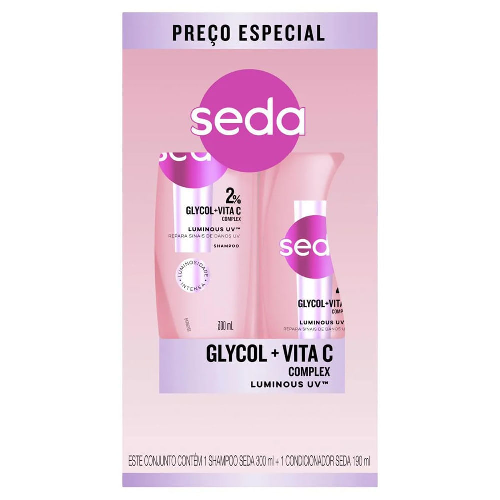 Kit Seda Seda Luminous UV Shampoo 300ml + Condicionador 190ml