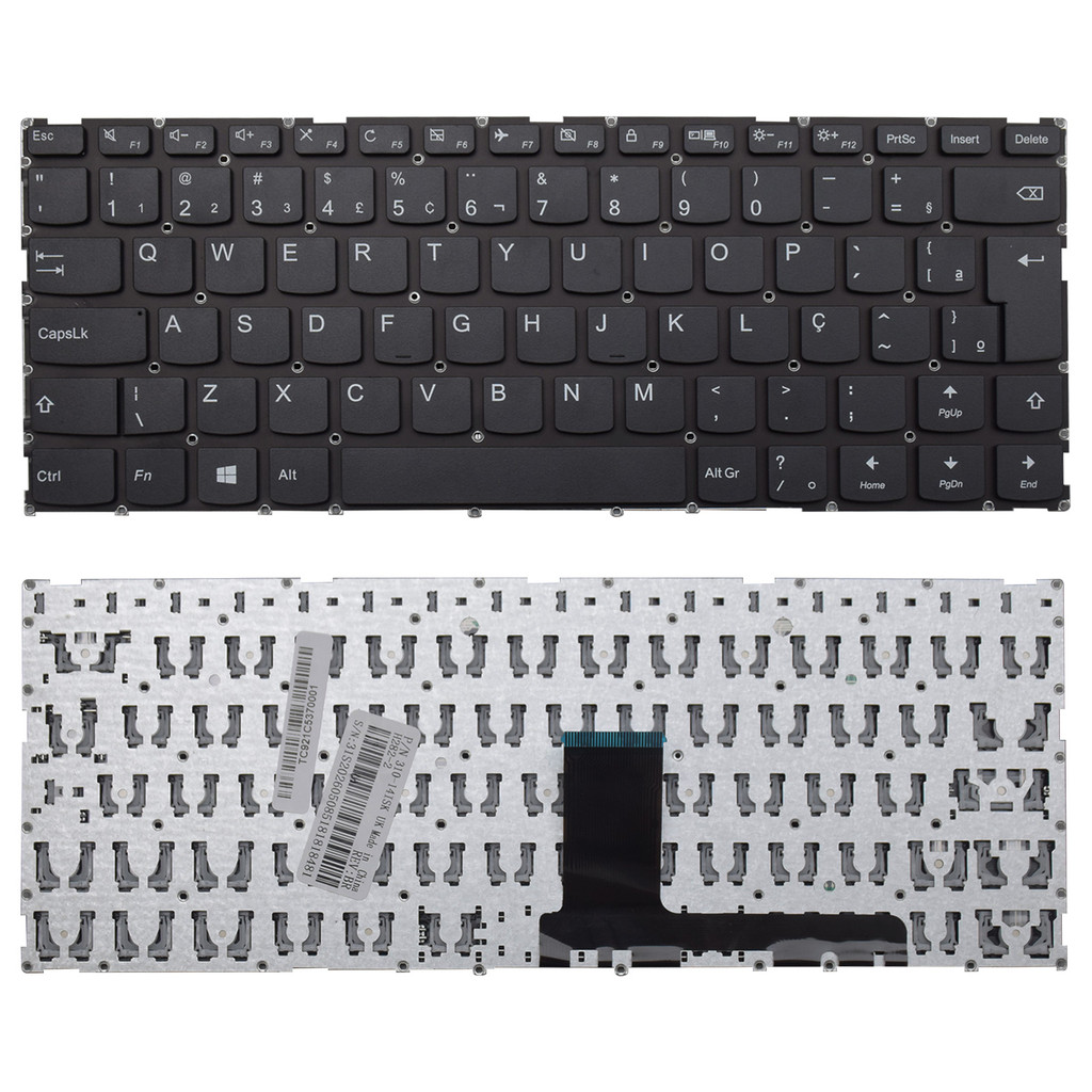 Teclado para Notebook Lenovo Ideapad 310-14ISK-14IKB 14IAP ABNT2 Preto