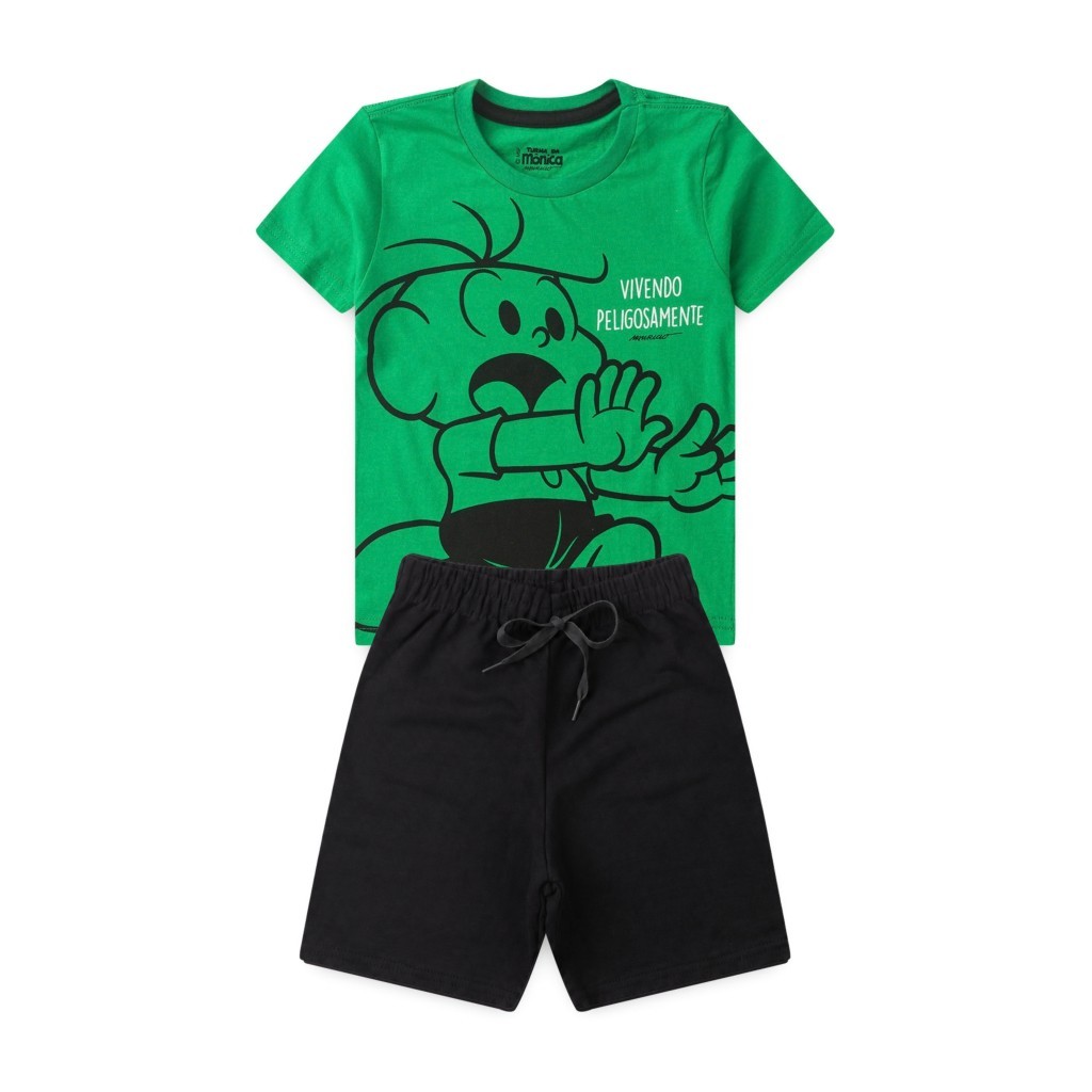 Conjunto Masculino Infantil Vivendo Peligosamente - Turma da Mônica