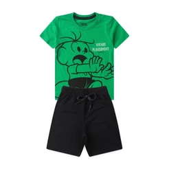 Conjunto Masculino Infantil Vivendo Peligosamente - Turma da Mônica