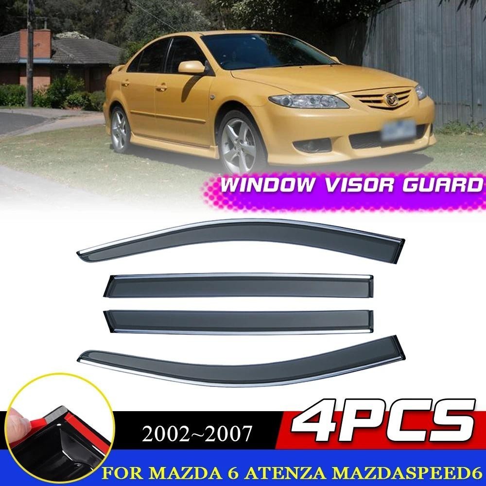 Viseira De Porta De Janelas Para Mazda 6 Atenza Mazdaspeed6 Sedan 2002 ~ 2007 Toldos Chuva Sobrancelha Fumaça Defletor G