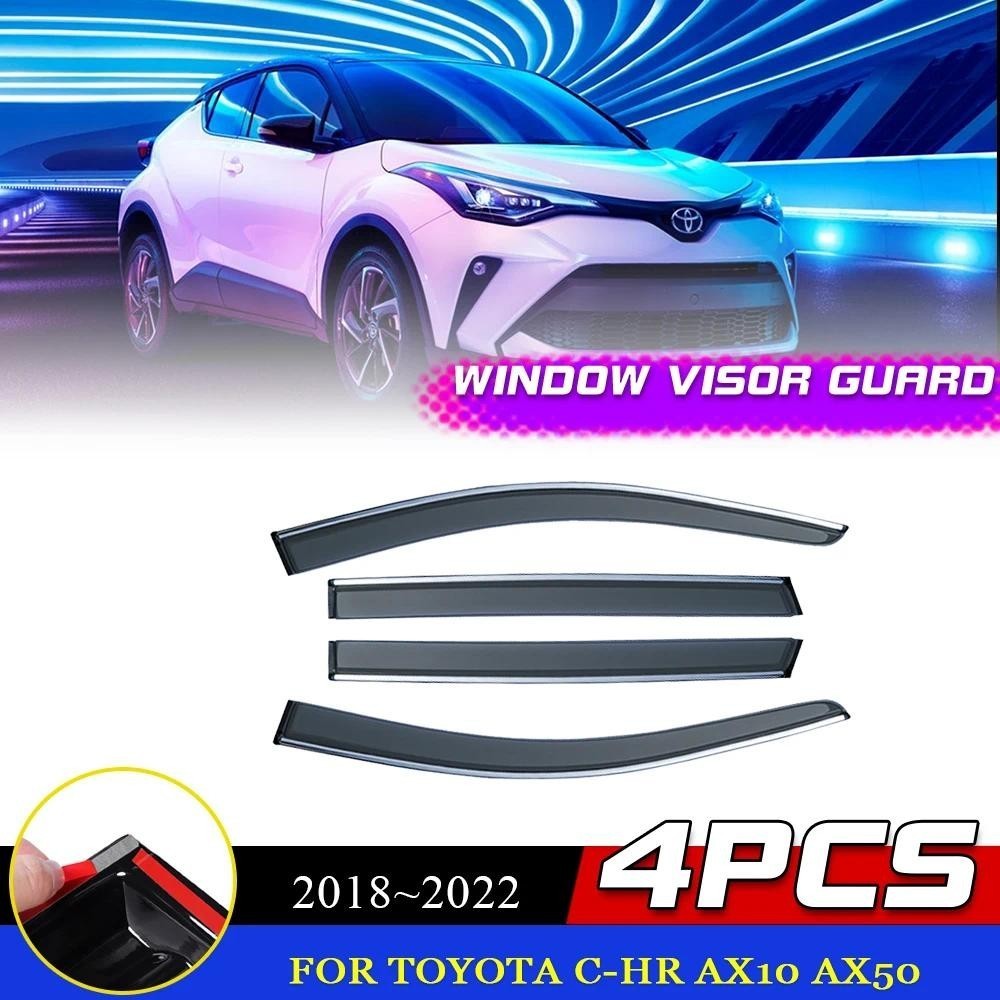 Viseira De Janelas Para Toyota C-HR CHR Híbrido AX10 AX50 2018 ~ 2023 Toldos De Porta De Ventilação Chuva Sobrancelha Fu