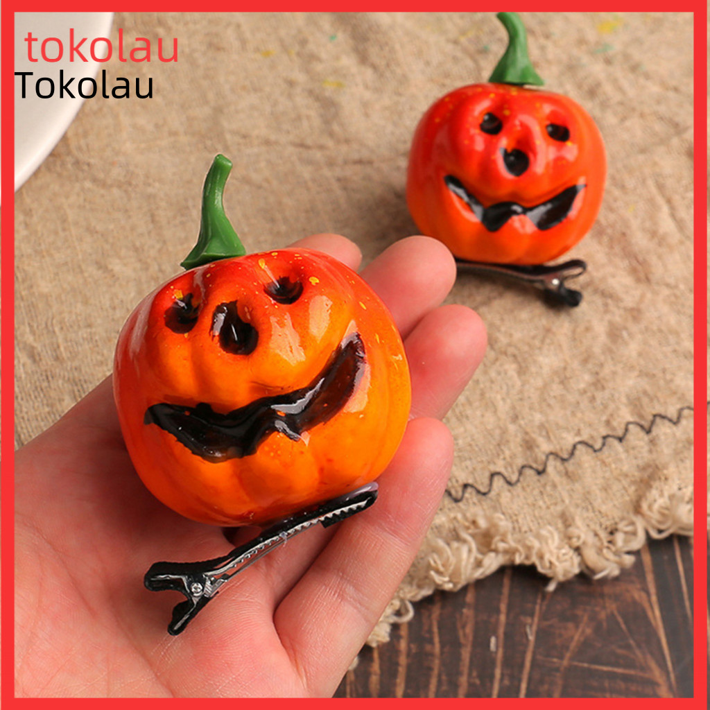 Halloween Party Hair Accessory 1 or 2 Pcs Hairpins Ghost Face Pumpkin Design Clips Cute Accessories for Parties Masquera