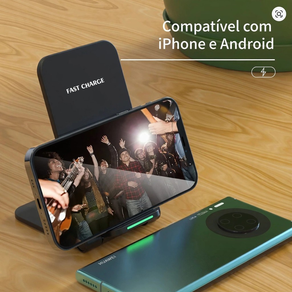 Estação DOCK  de Carregamento indução para iPhone/Samsung/Xiaomi/Poco Suporte Carregador Rápido