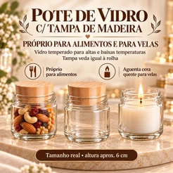 50 Potinhos 40ml com Tampa Madeira PINUS Para Mini Velas Lembrancinhas Festas Casamentos Lindo