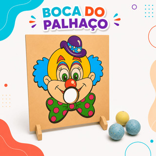 Jogo Boca do Palhaço Festa Junina 3 Bolinhas Acerte o Alvo
