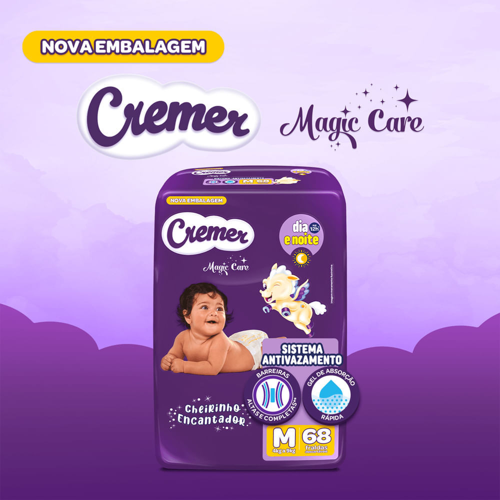 Fralda Descartável Cremer Magic Care Hiper M 68 Tiras · foto 2