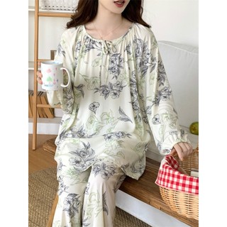 Pijamas simples femininos algodão seda pode usar fora estilo chinês estilo chinês Homewear infância algodão seda pijamas