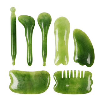 Conjunto de sete peças gua sha placa de massagem Facial olho cabeça terapia pente gua sha vara pátio Menstrual puxando v