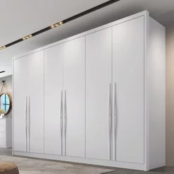 Guarda-Roupa Casal 6 Portas e 6 Gavetas 100% MDF Reno Branco Branco