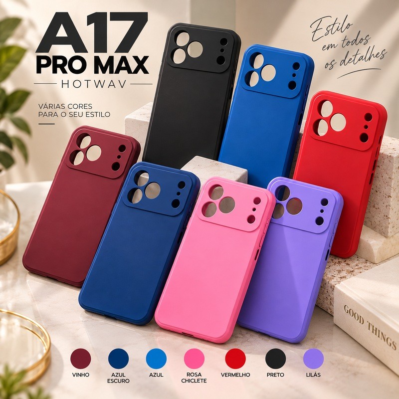 Capa A17 Pro Max HOTWAV Coloridas Proteção Total Case Traseira Encaixe