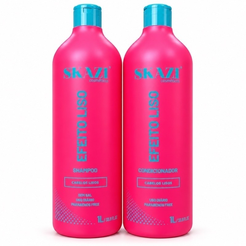 Kit Skazi Vegano Shampoo E Condicionador Efeito Liso 1 Litro