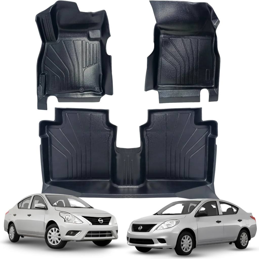 Jogo de Tapete Interno Bandeja 3 Peças Nissan Versa 2012 2013 2014 2015 2016 2017 2018 2019 2020
