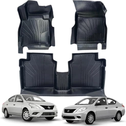 Jogo de Tapete Interno Bandeja 3 Peças Nissan Versa 2012 2013 2014 2015 2016 2017 2018 2019 2020