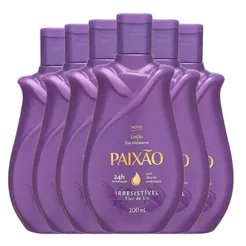 kit Loção Hidratante Paixão Irresistível Flor De Lís 200ml - 6 Unidades